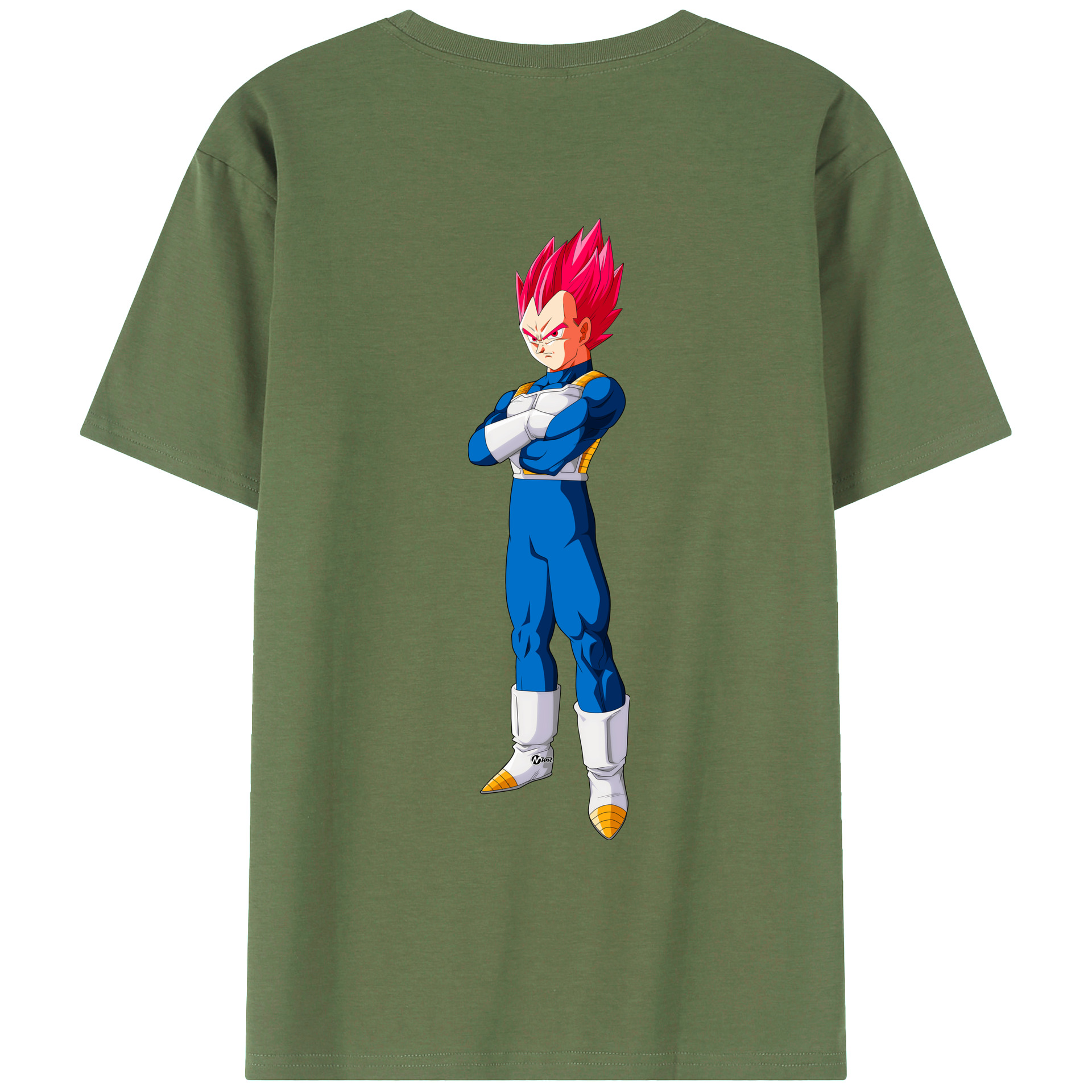 （画像用） ドラゴンボール ベジータ四世（Bejīta Yonsei）DRAGON BALL Vegeta IV 綿100％ メンズ半袖Tシャツ（バックプリント） 通気性